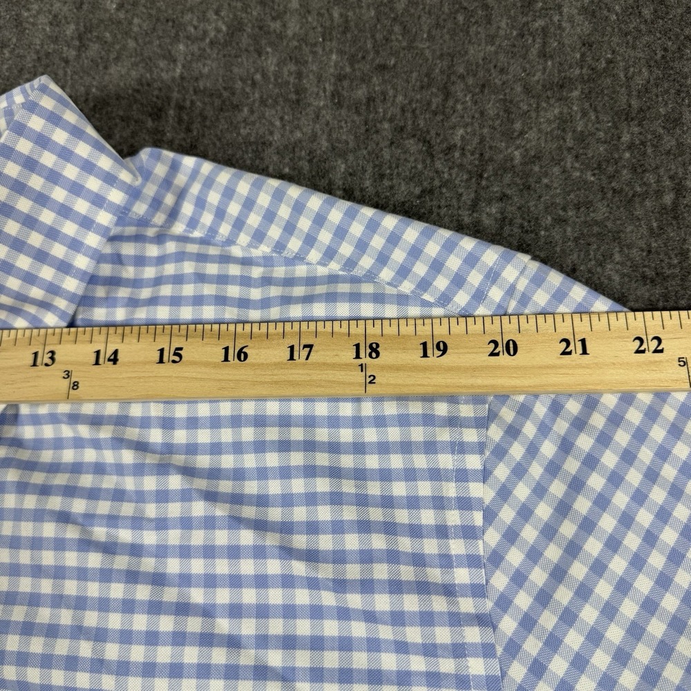 NWT Brooks Brothers Mens 1XLT Non Iron Stretch Gingham Shirt Blue White - Picture 7 of 9